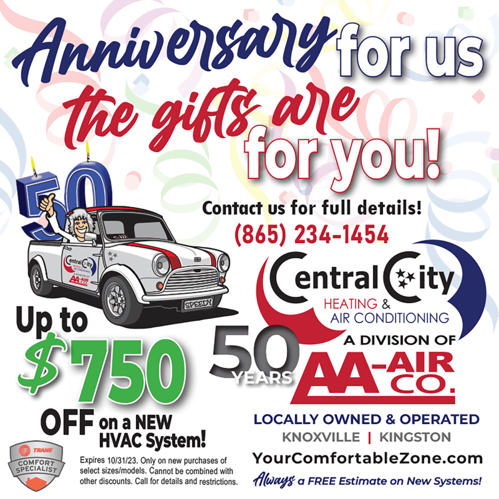 Anniversary for us the gifts are for you! Up to $750 off a new HVAC System! Expires 10/31/23. Only on new purchases of select sizes/models. Cannot be combined with other discounts. Call for details and restrictions.